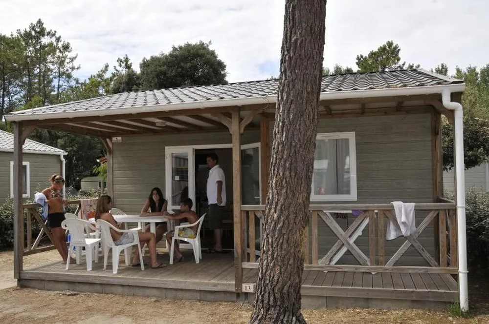 Enfants jouant dans l'aire de jeux ludique proche du camping Le California.